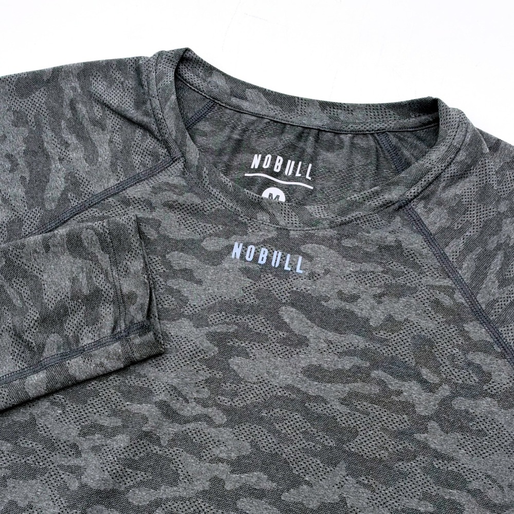 NOBULL Womens Gray Camo Long Sleeve Training Top Size M Performance Shirt